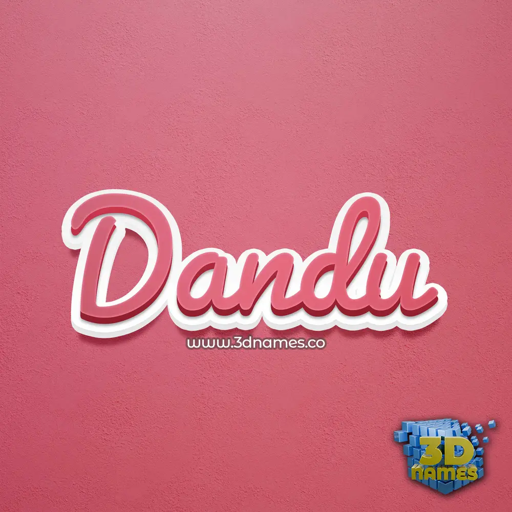 dandu in Red Scribble style - 3D name wallpaper