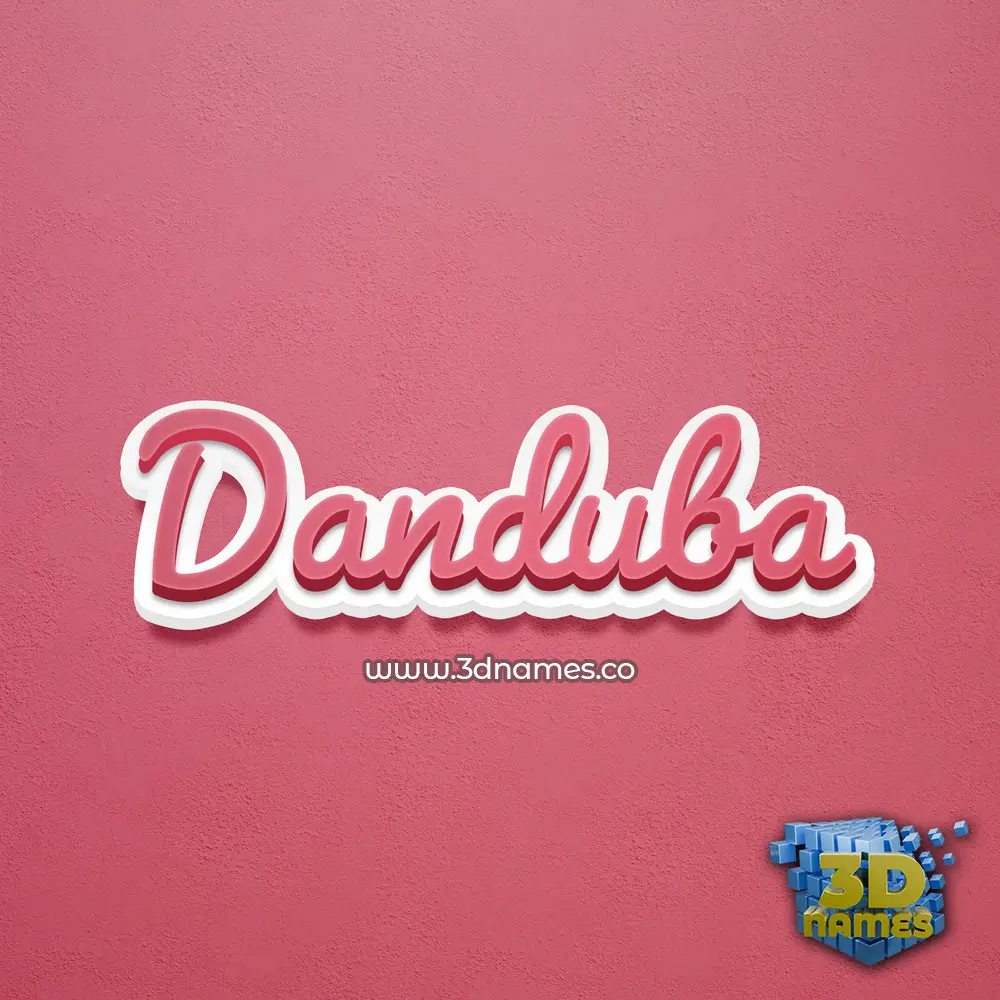 danduba in Red Scribble style - 3D name wallpaper