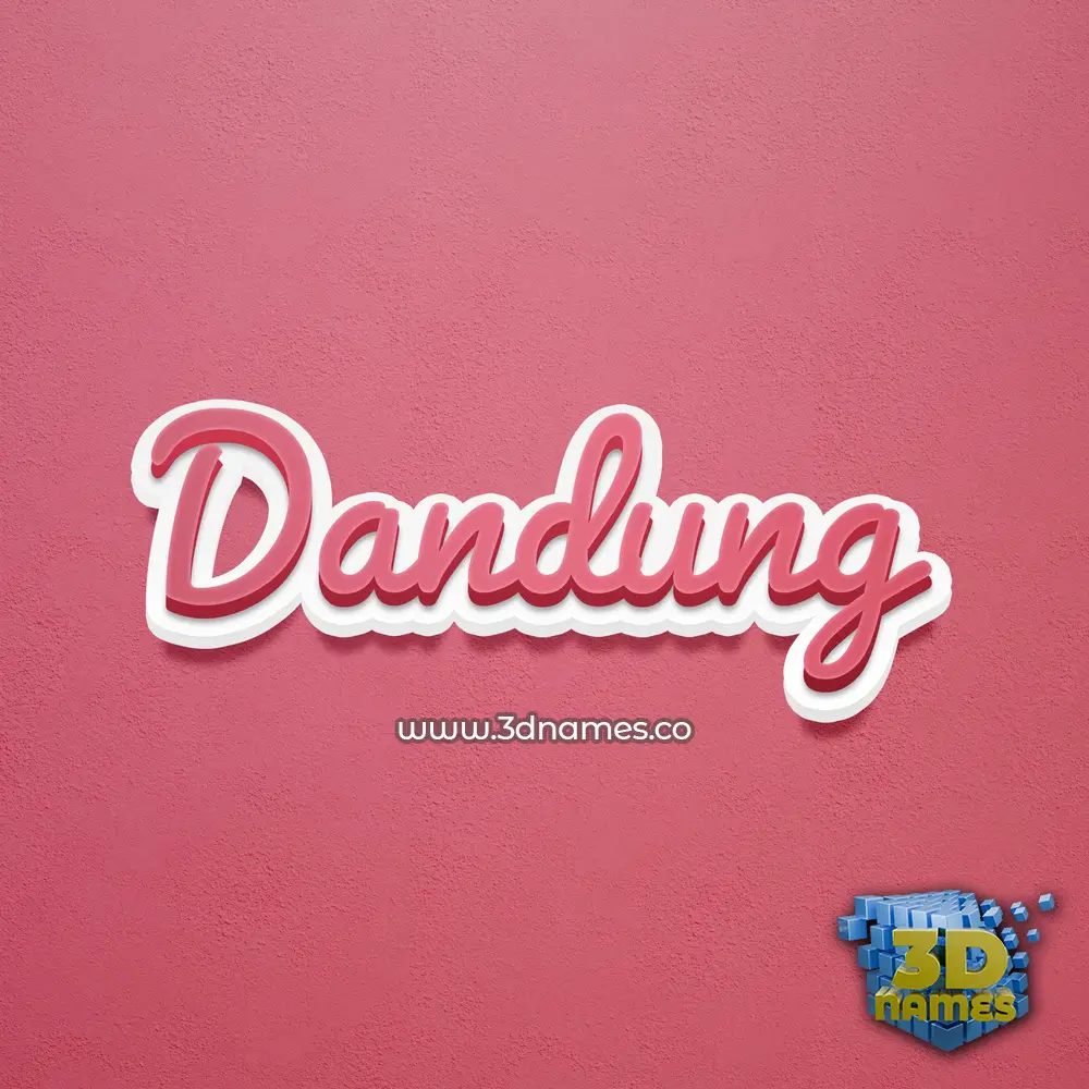 dandung in Red Scribble style - 3D name wallpaper