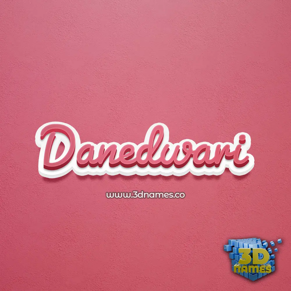 danedwari in Red Scribble style - 3D name wallpaper