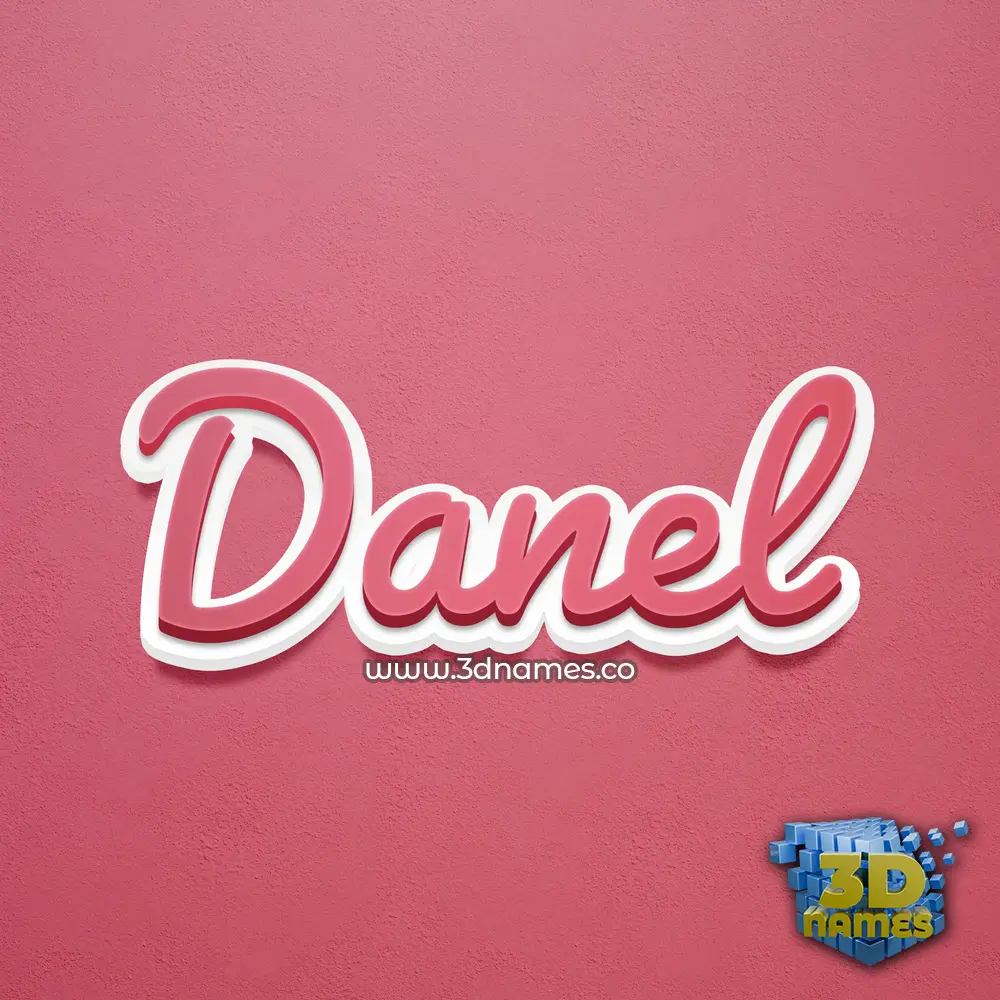 danel in Red Scribble style - 3D name wallpaper