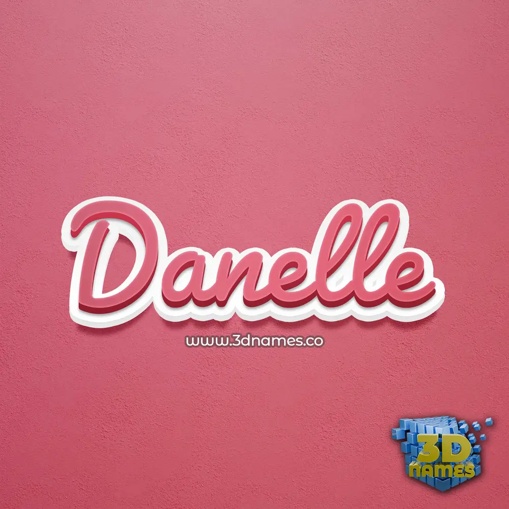 danelle in Red Scribble style - 3D name wallpaper