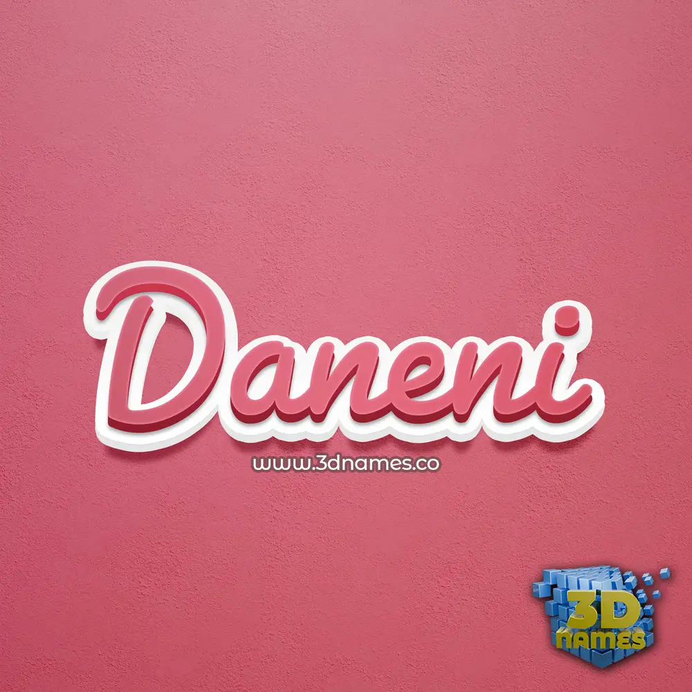 daneni in Red Scribble style - 3D name wallpaper
