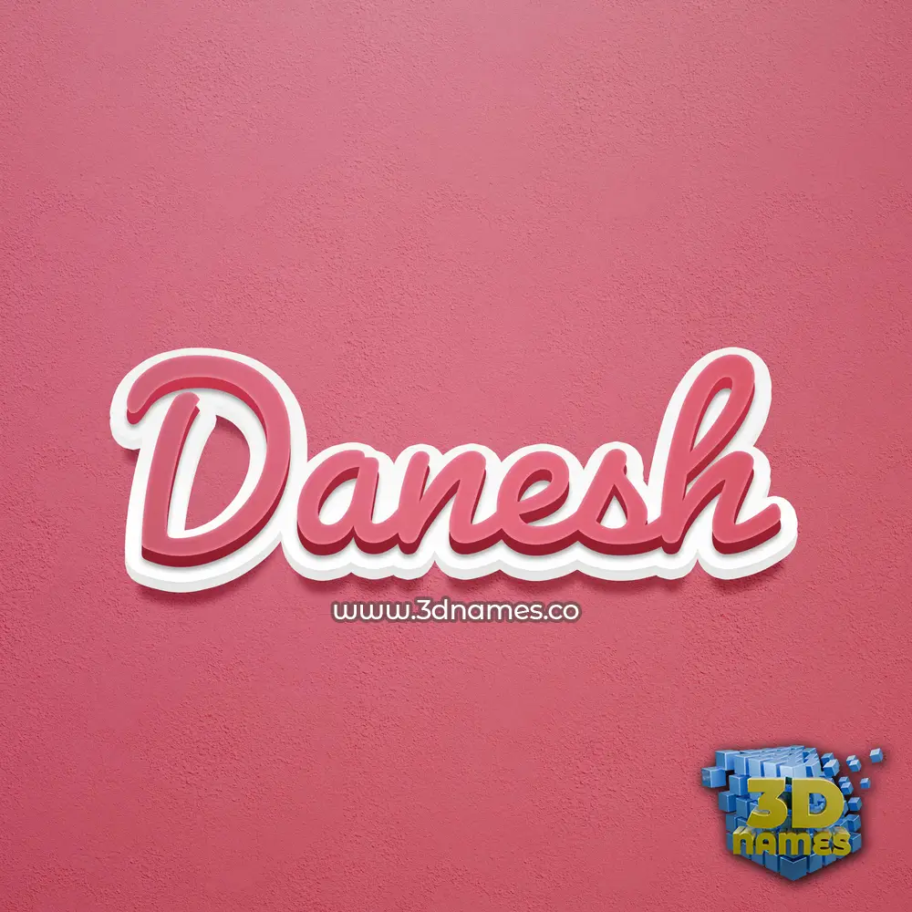 danesh in Red Scribble style - 3D name wallpaper