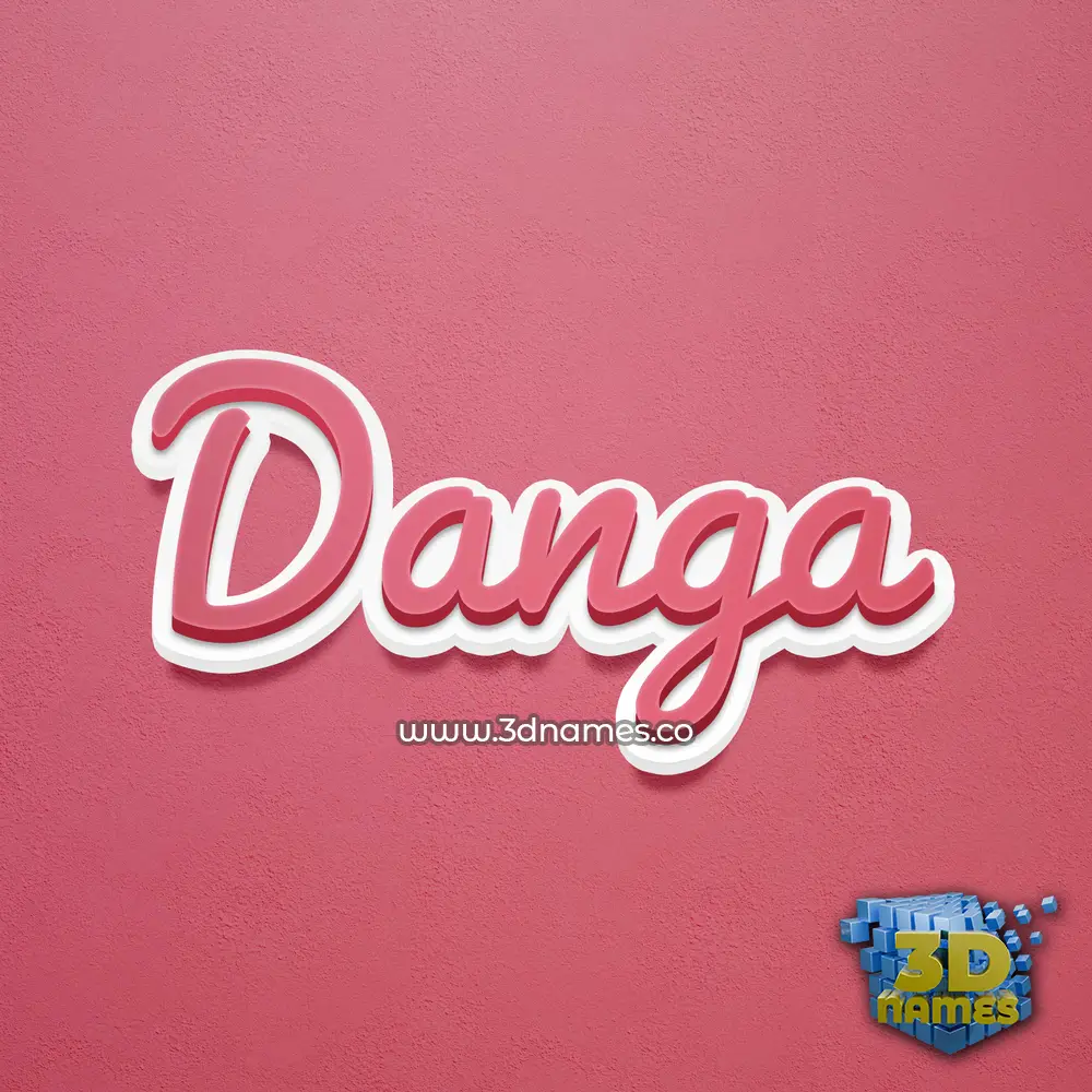 danga in Red Scribble style - 3D name wallpaper