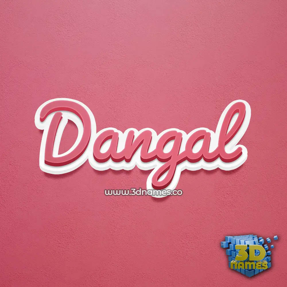 dangal in Red Scribble style - 3D name wallpaper