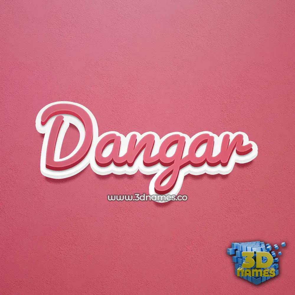 dangar in Red Scribble style - 3D name wallpaper