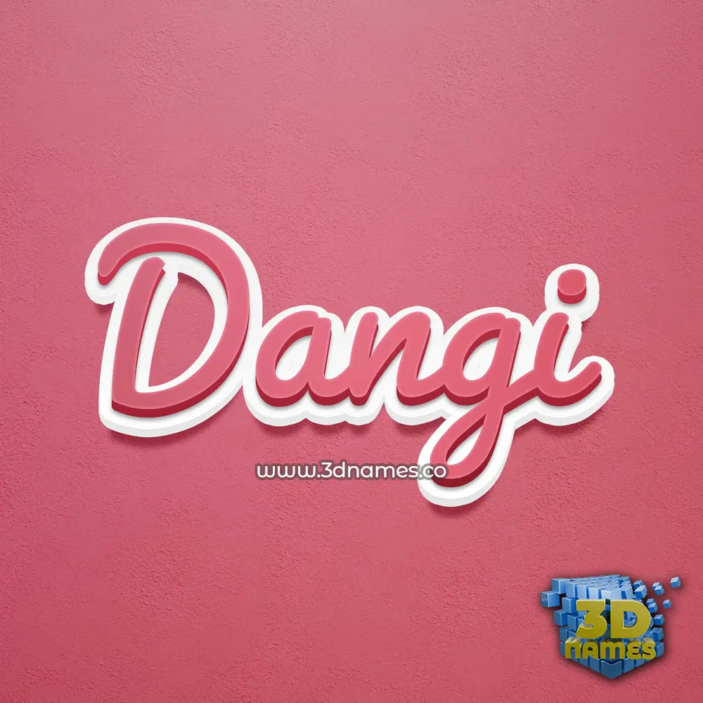 dangi in Red Scribble style - 3D name wallpaper