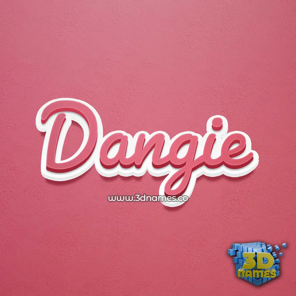 dangie in Red Scribble style - 3D name wallpaper