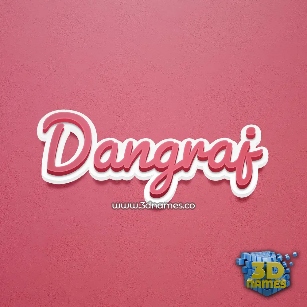 dangraj in Red Scribble style - 3D name wallpaper