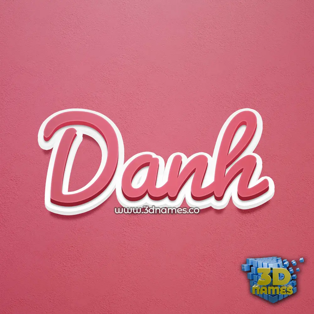 danh in Red Scribble style - 3D name wallpaper