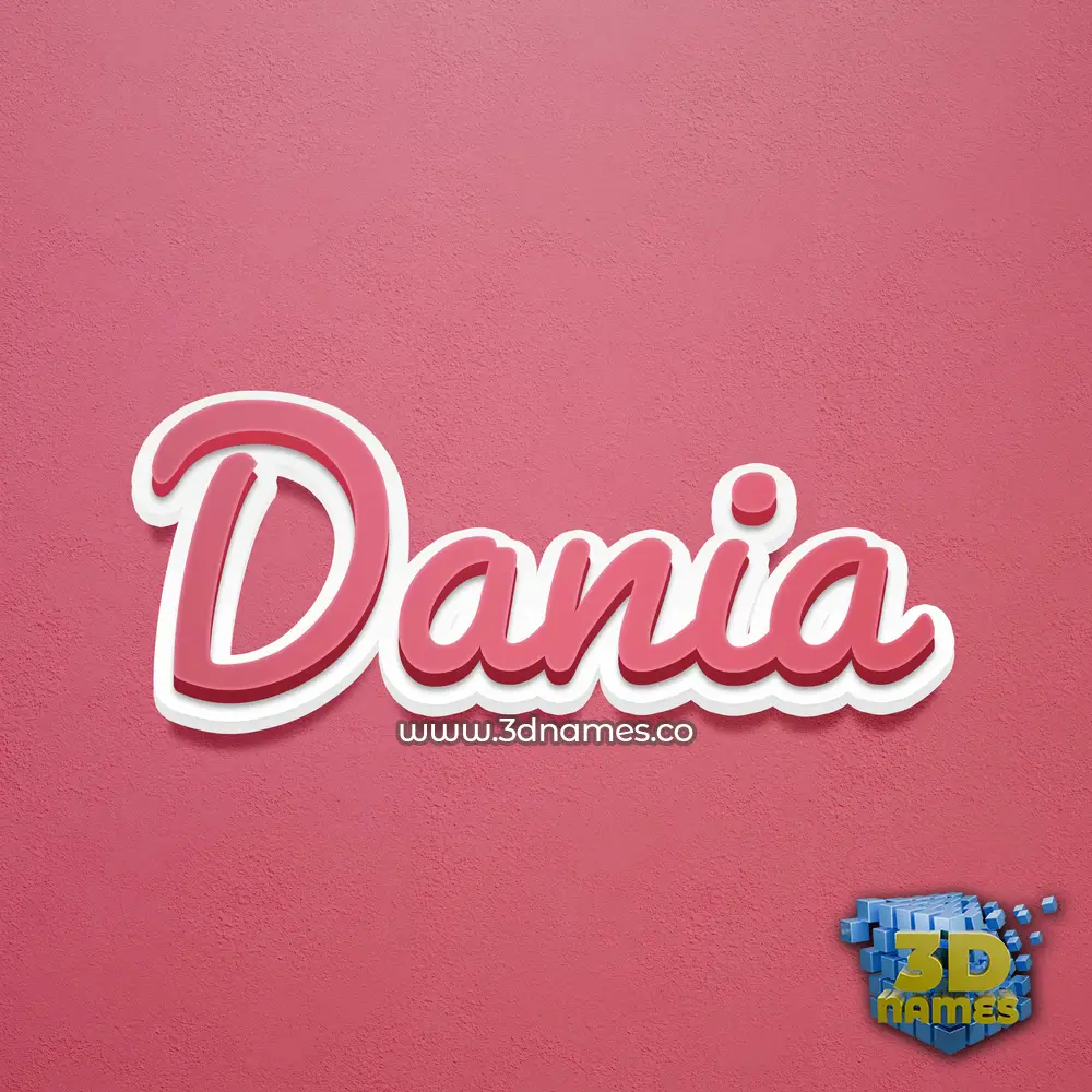 dania in Red Scribble style - 3D name wallpaper