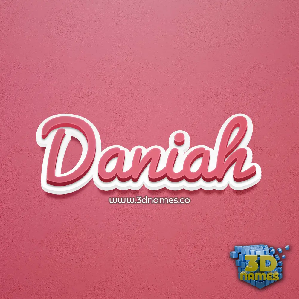 daniah in Red Scribble style - 3D name wallpaper