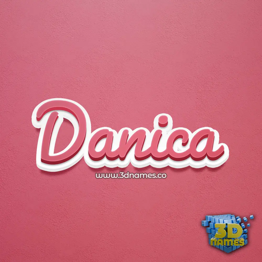 danica in Red Scribble style - 3D name wallpaper