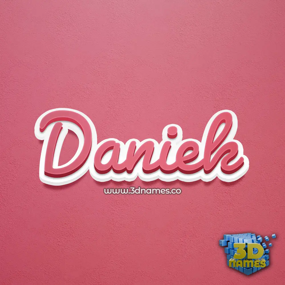 daniek in Red Scribble style - 3D name wallpaper