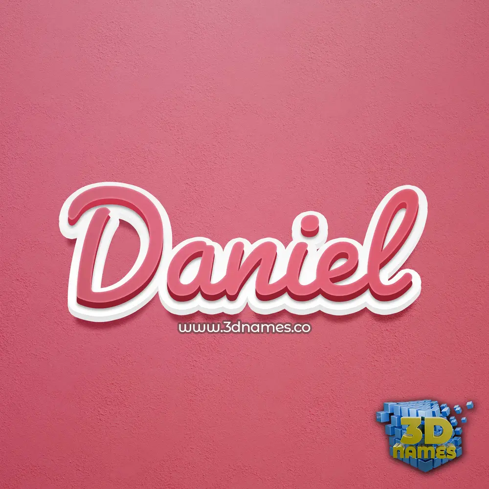 daniel in Red Scribble style - 3D name wallpaper