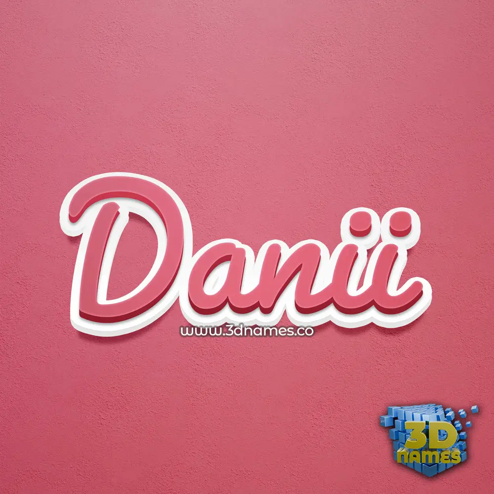 danii in Red Scribble style - 3D name wallpaper
