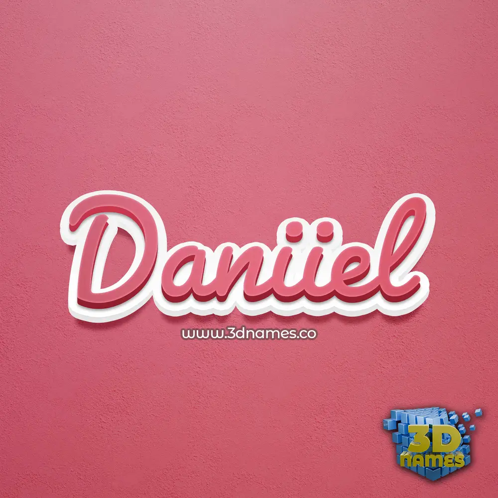 daniiel in Red Scribble style - 3D name wallpaper