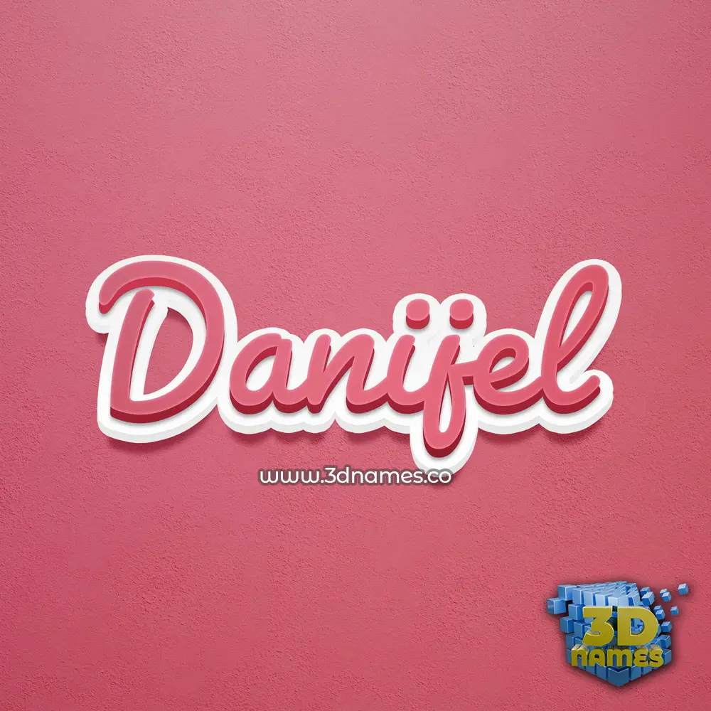 danijel in Red Scribble style - 3D name wallpaper