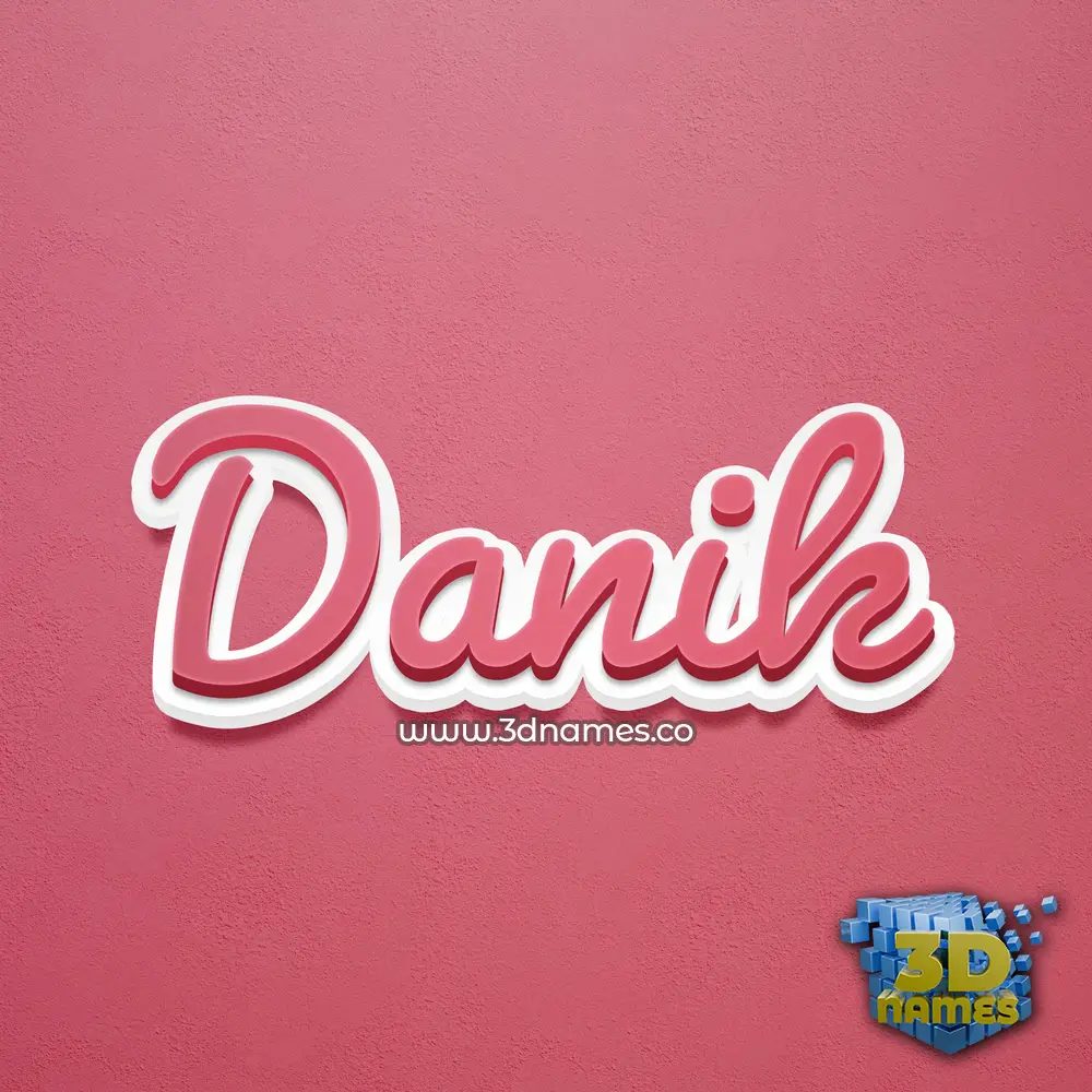 danik in Red Scribble style - 3D name wallpaper