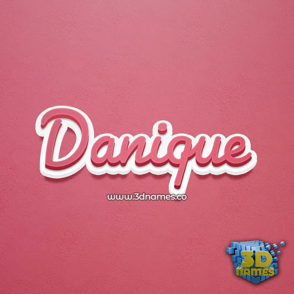 danique in Red Scribble style - 3D name wallpaper