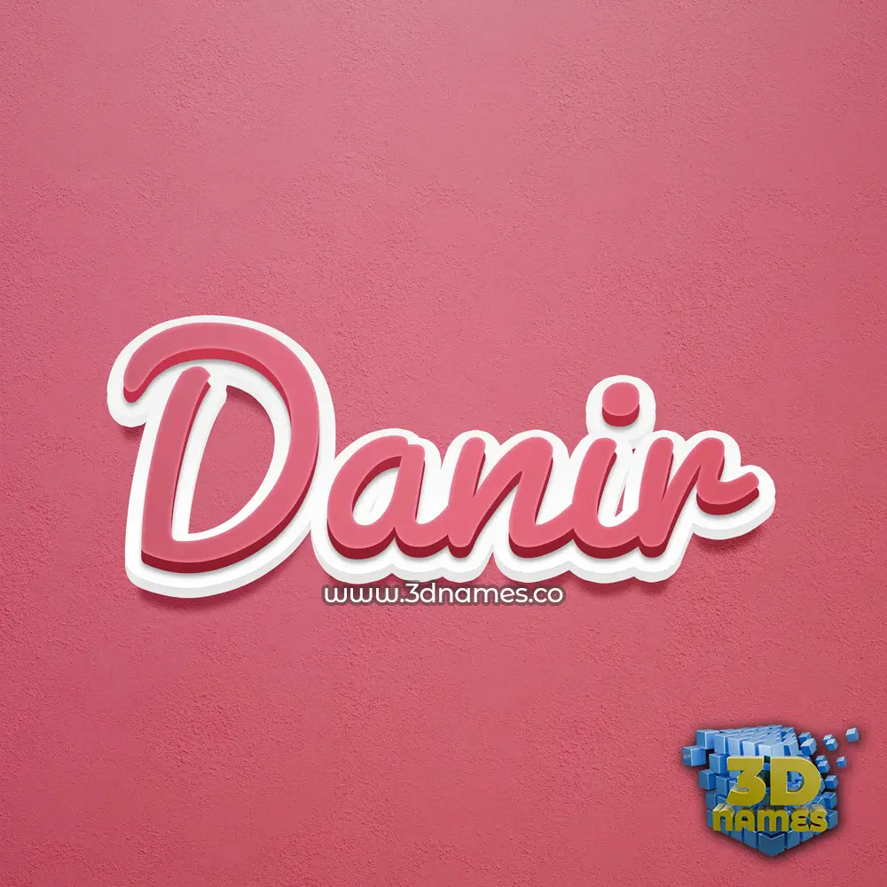 danir in Red Scribble style - 3D name wallpaper