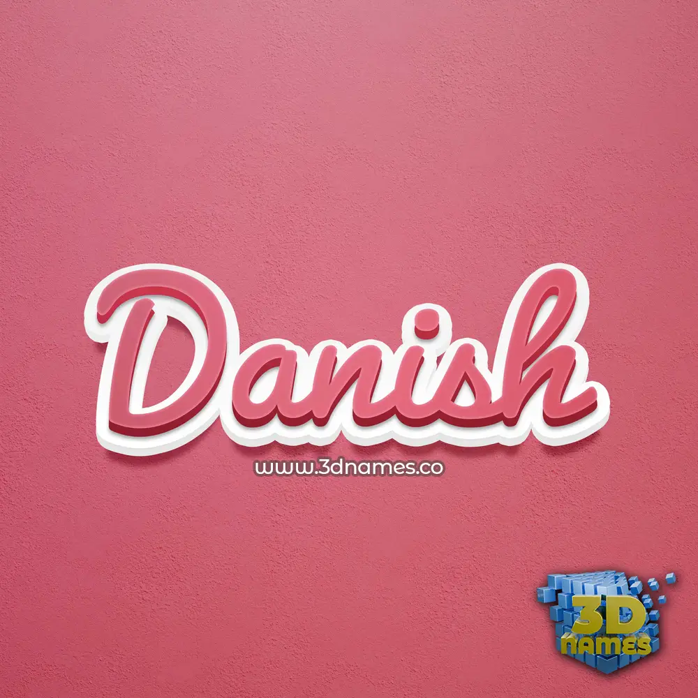 danish in Red Scribble style - 3D name wallpaper