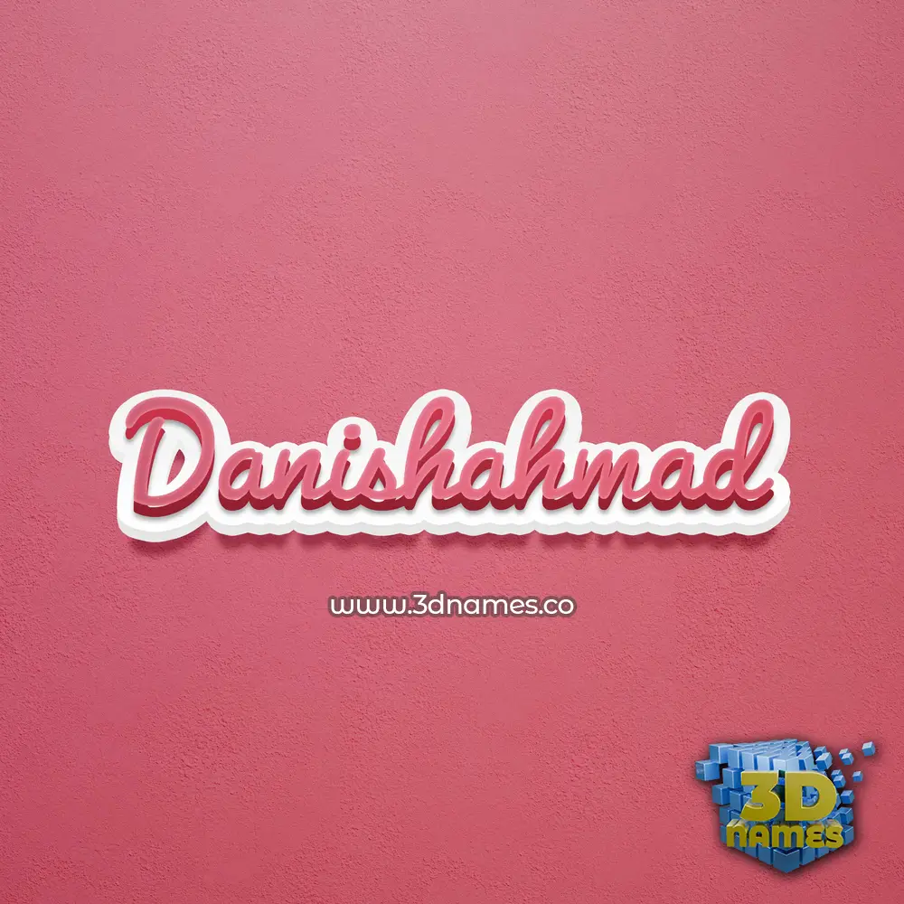 danishahmad in Red Scribble style - 3D name wallpaper