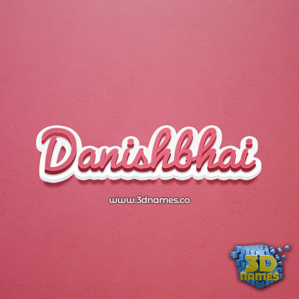 danishbhai in Red Scribble style - 3D name wallpaper