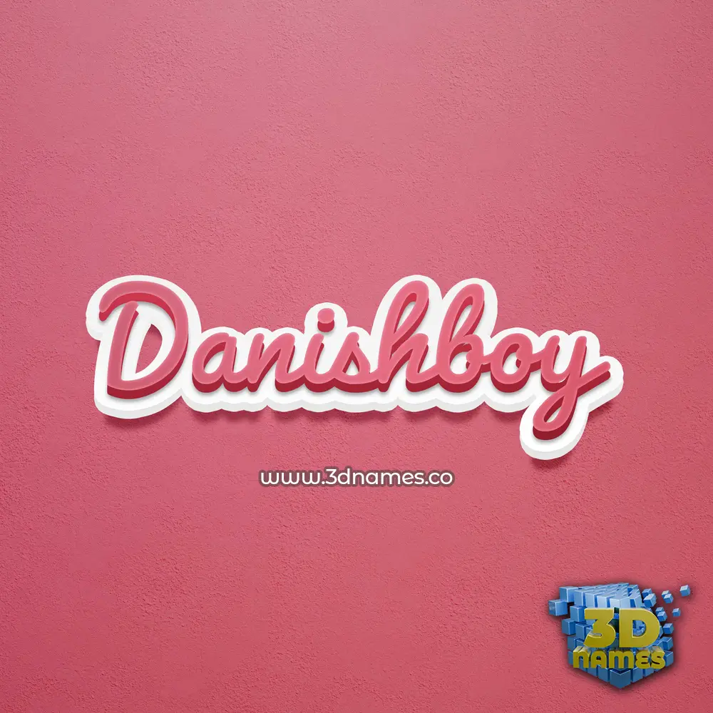 danishboy in Red Scribble style - 3D name wallpaper