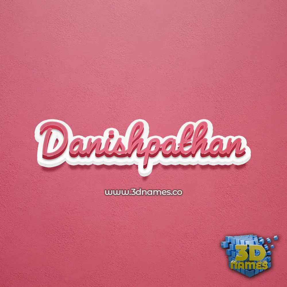 danishpathan in Red Scribble style - 3D name wallpaper