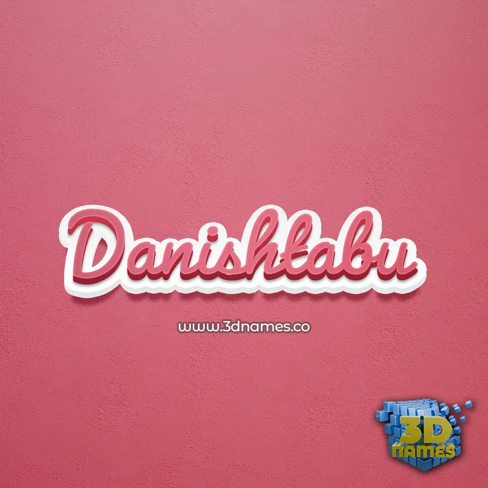 danishtabu in Red Scribble style - 3D name wallpaper
