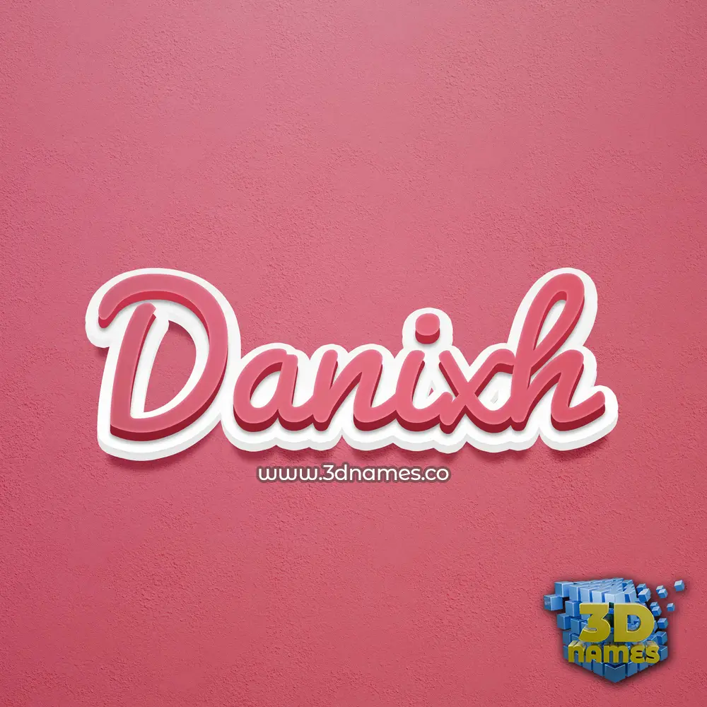danixh in Red Scribble style - 3D name wallpaper