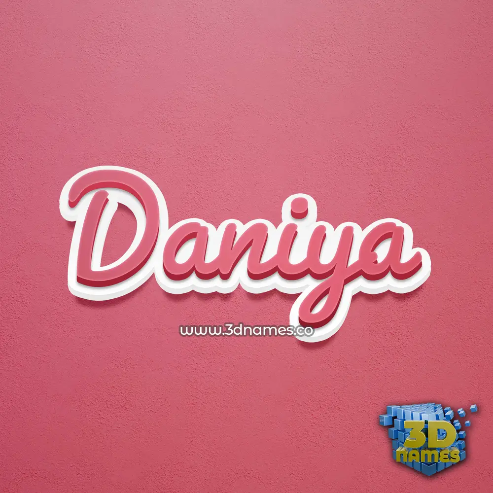 daniya in Red Scribble style - 3D name wallpaper