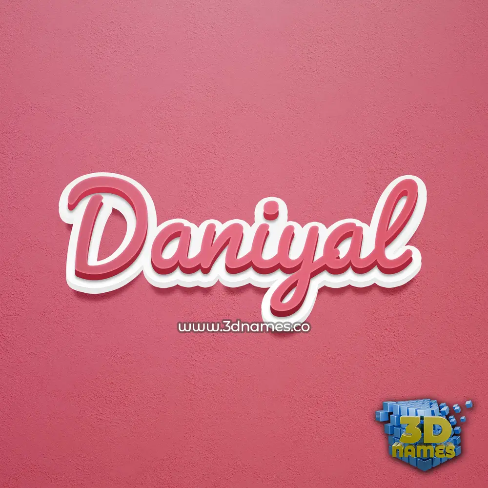 daniyal in Red Scribble style - 3D name wallpaper
