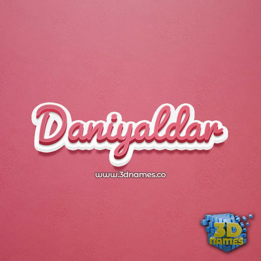 daniyaldar in Red Scribble style - 3D name wallpaper