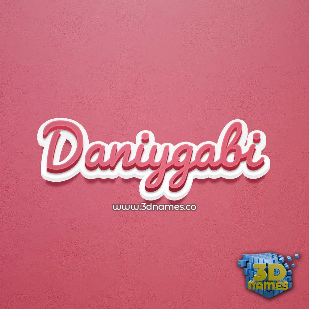 daniygabi in Red Scribble style - 3D name wallpaper