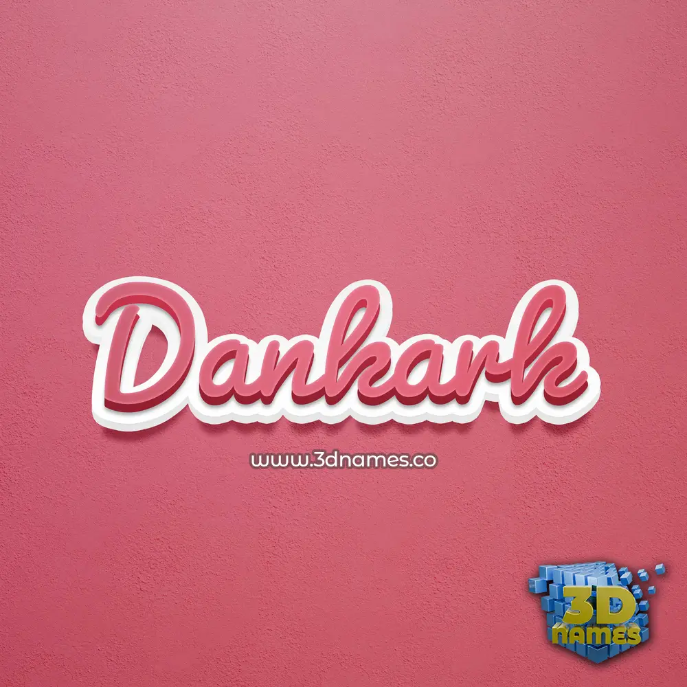 dankark in Red Scribble style - 3D name wallpaper