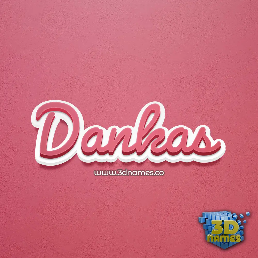 dankas in Red Scribble style - 3D name wallpaper