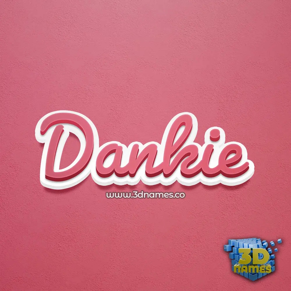 dankie in Red Scribble style - 3D name wallpaper