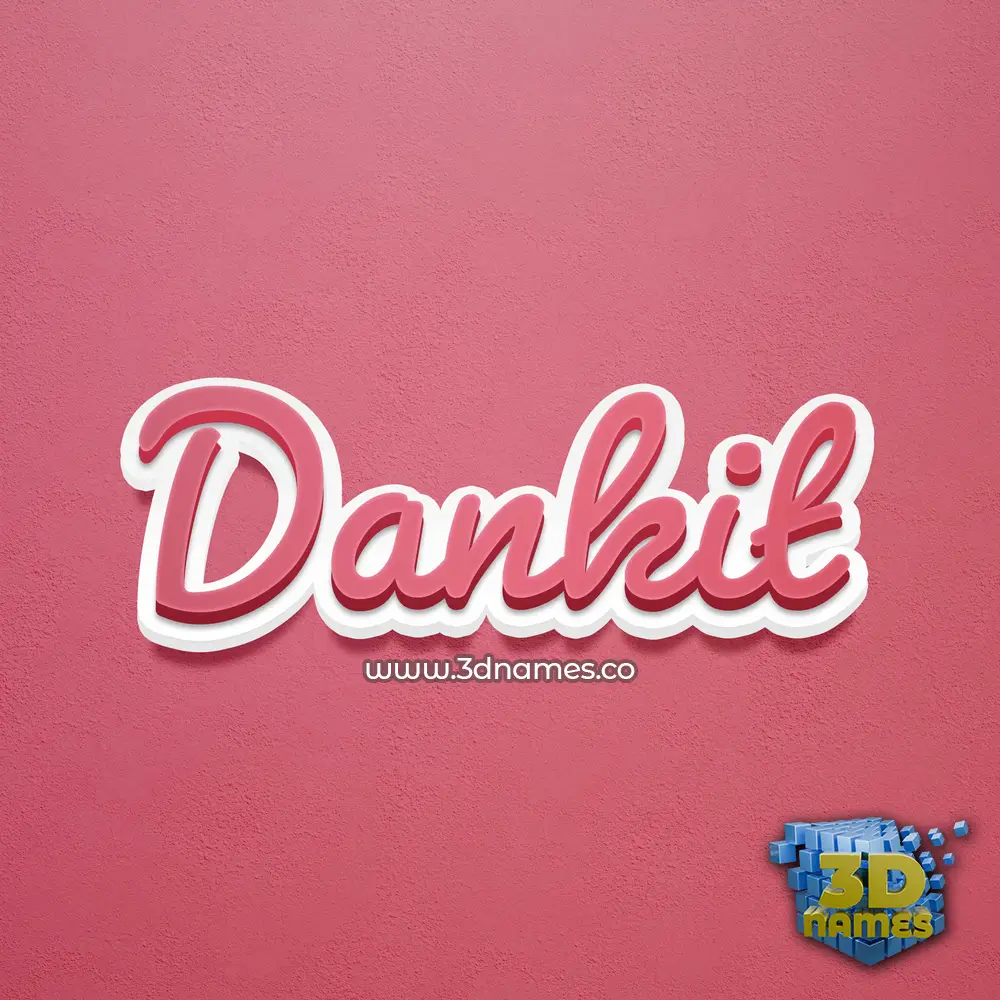 dankit in Red Scribble style - 3D name wallpaper