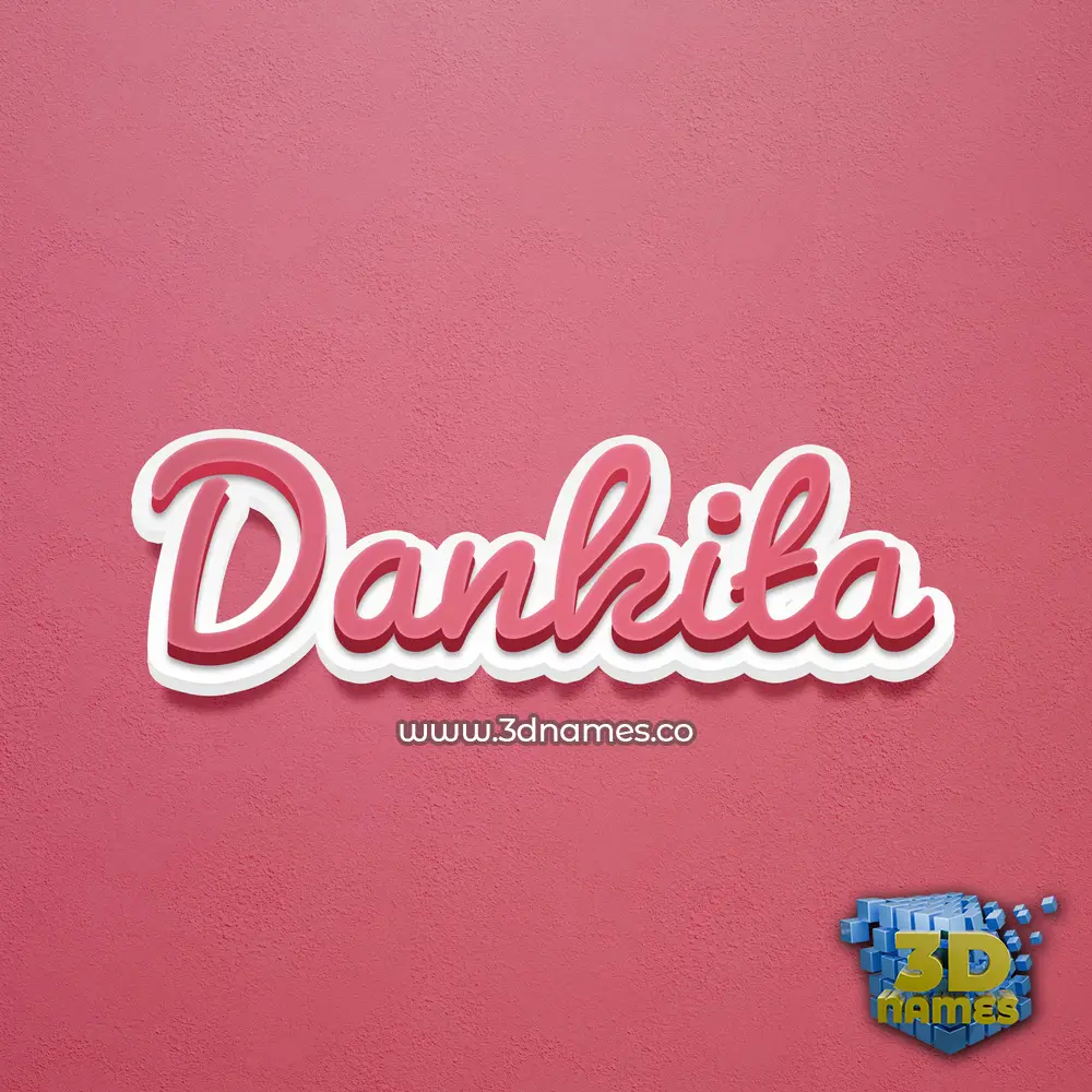 dankita in Red Scribble style - 3D name wallpaper