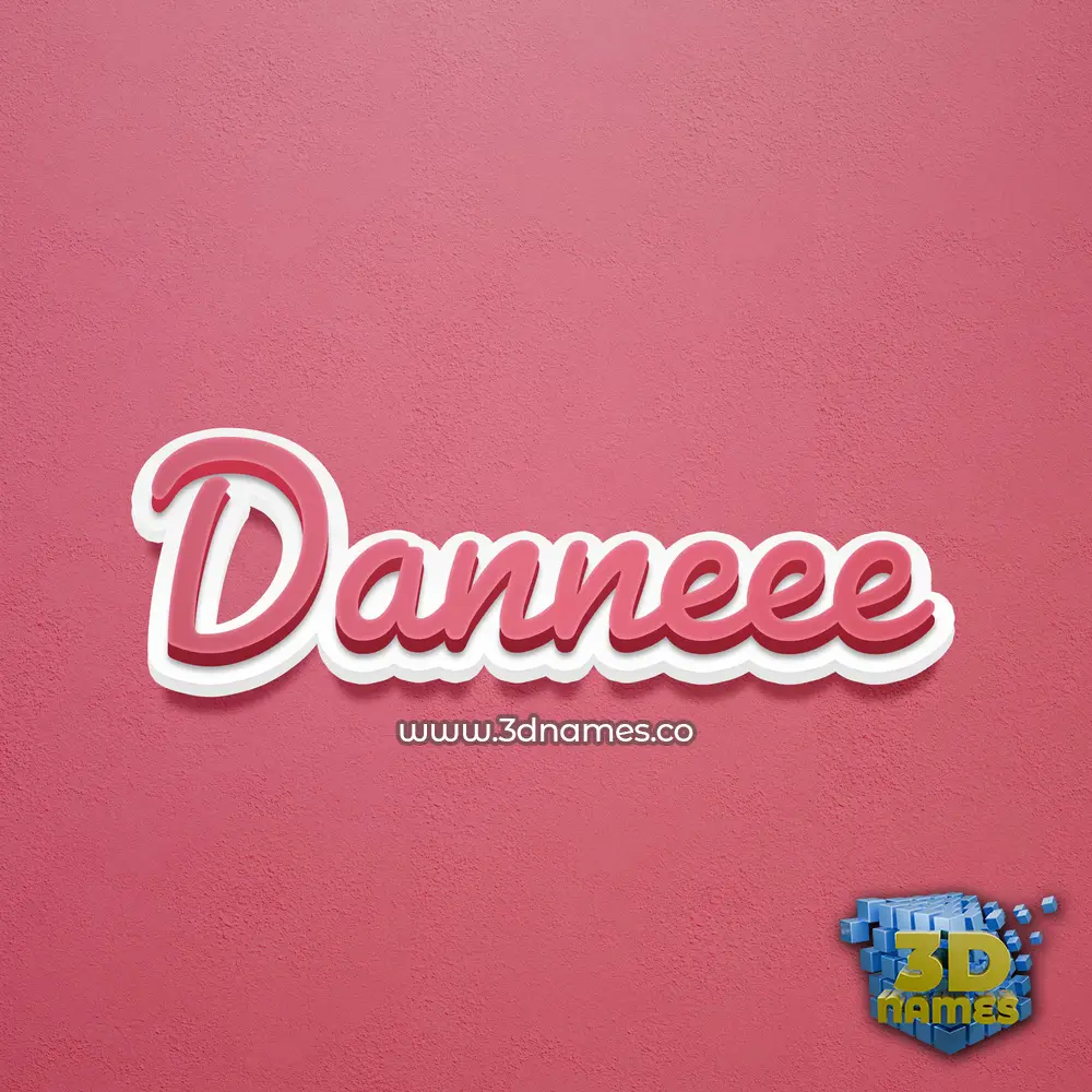 danneee in Red Scribble style - 3D name wallpaper
