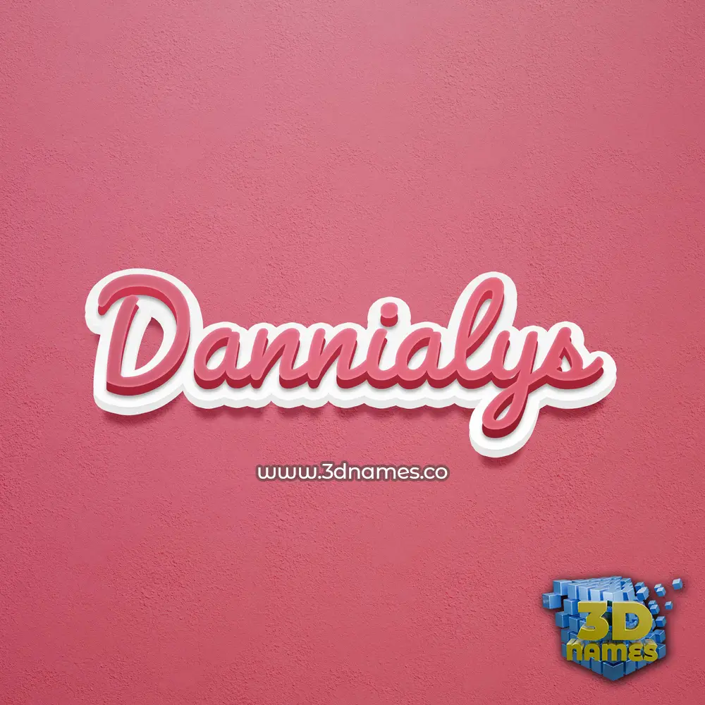 dannialys in Red Scribble style - 3D name wallpaper