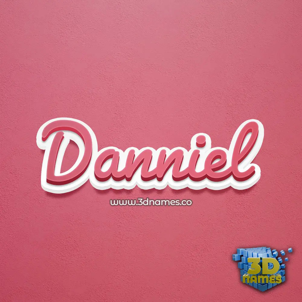 danniel in Red Scribble style - 3D name wallpaper