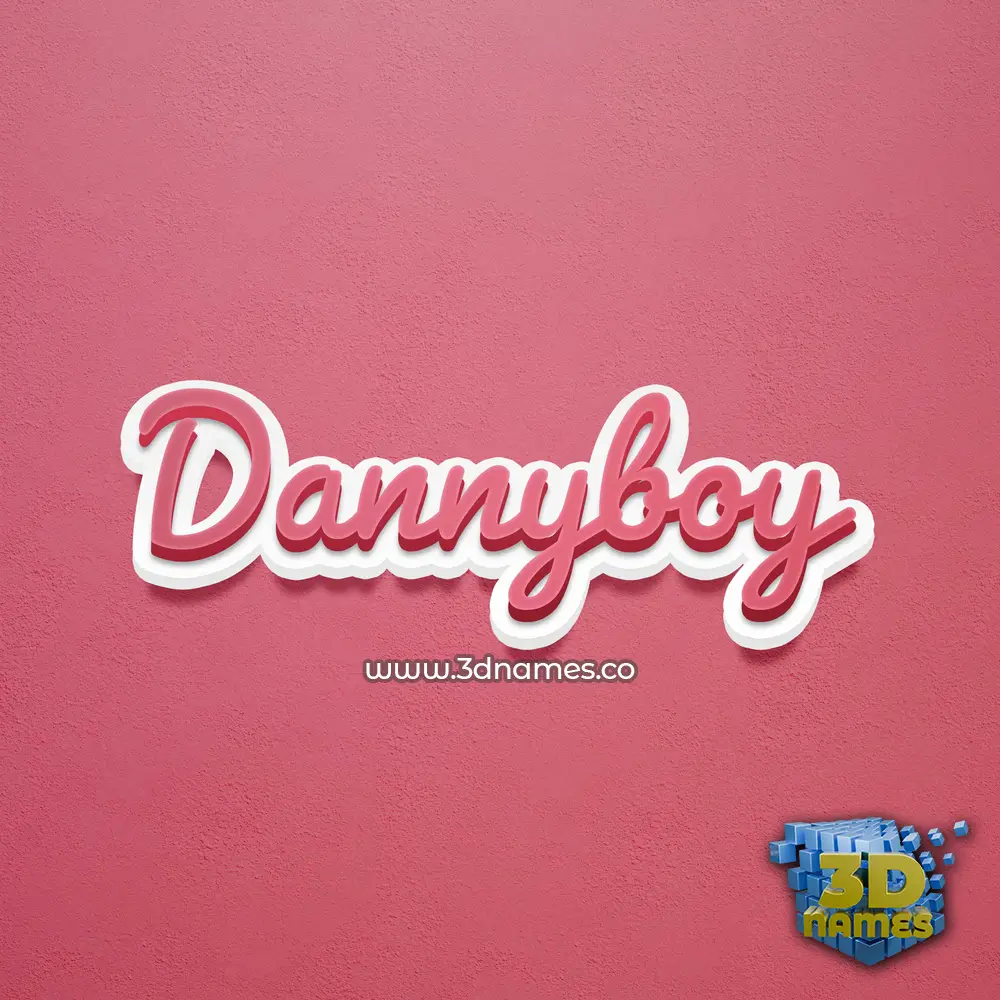 dannyboy in Red Scribble style - 3D name wallpaper