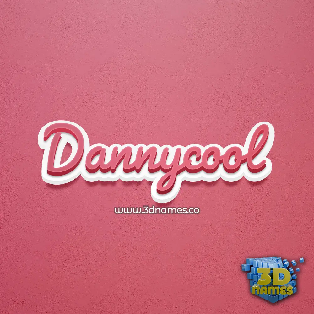 dannycool in Red Scribble style - 3D name wallpaper