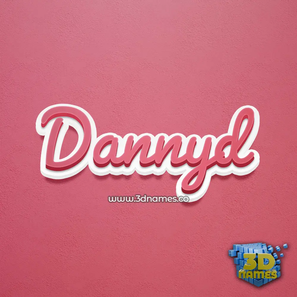 dannyd in Red Scribble style - 3D name wallpaper