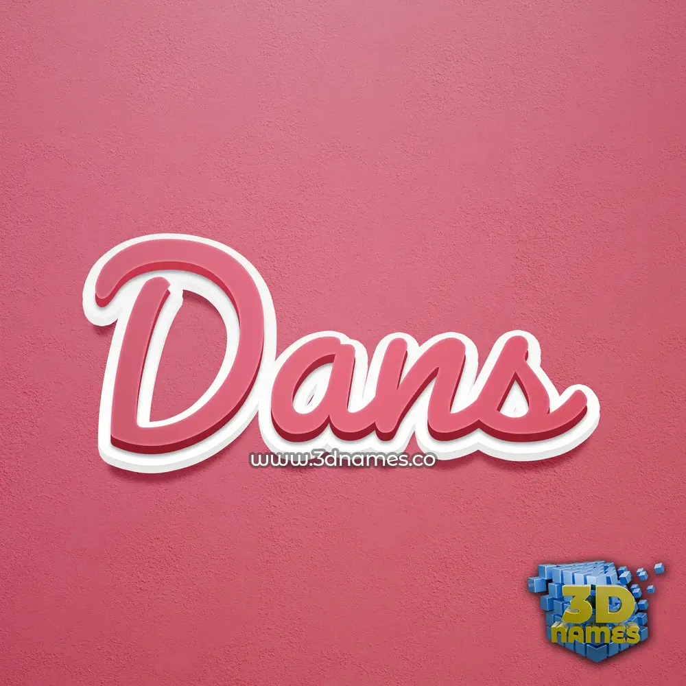dans in Red Scribble style - 3D name wallpaper