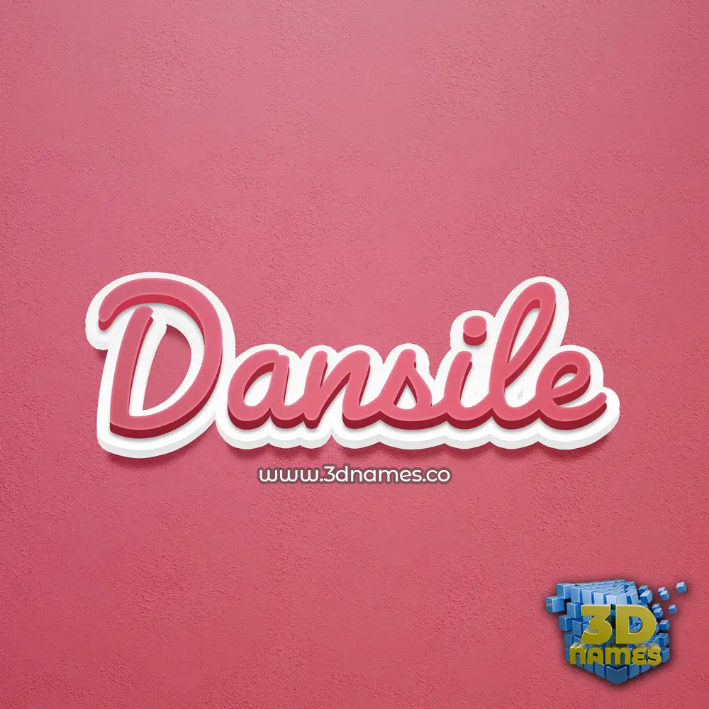 dansile in Red Scribble style - 3D name wallpaper